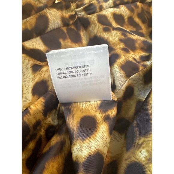 Laundry By Shelli Segal Quilted Black Coat With Leopard Lining - XS - Picture 7 of 7